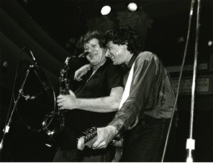 Joe Ely and Bobby Keys onstage in 1986. (Photo courtesy Joe Ely)