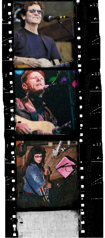 Texas Cookin’: "This One’s for Him" features 33 different artists covering their favorite Guy Clark songs. Not surprisingly, many of the preformers hail from Clark’s native Lone Star state, including (from top) Rodney Crowell, Lyle Lovett, and Rosie Flores. (Photos by Brian T. Atkinson)