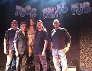 Poor David's Punters: Bobby Kallus, Michael Fracasso, BettySoo, Jimmy LaFave and Glenn Schuetz (Photo by Tiffany Walker0