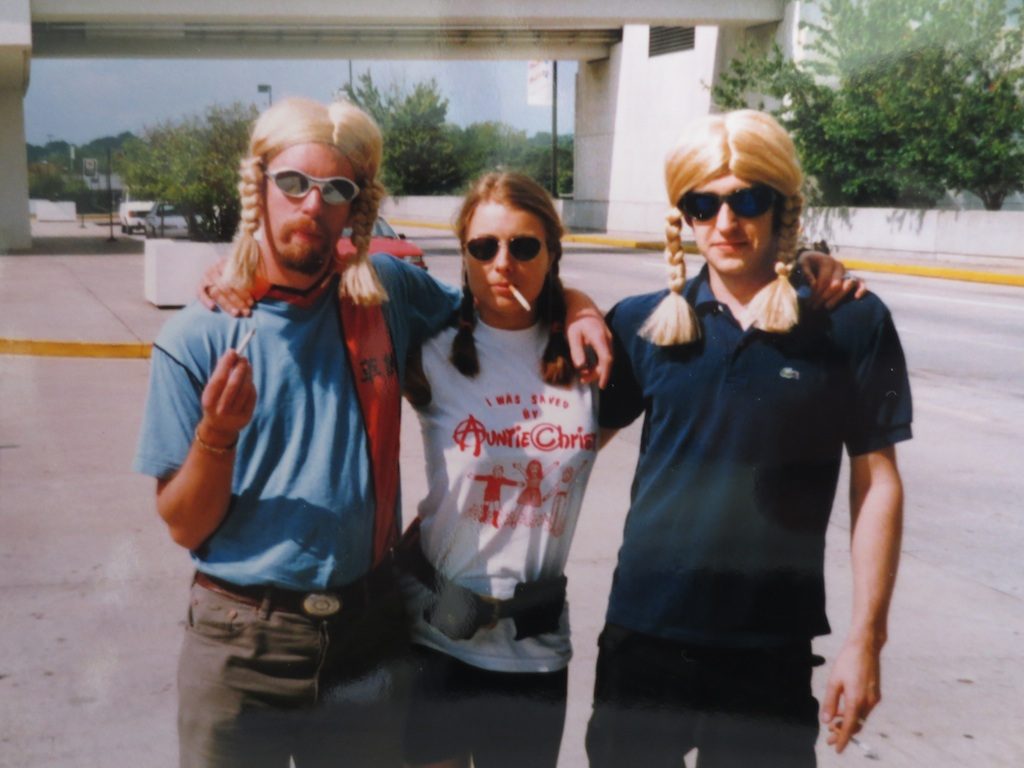 Pavement U.S. Tour, 1999: (from left) Sound engineer Remko Shouten, tour manager Debbie Pastor, and guitar tech Andy Dimmack (Courtesy Debbie Pastor)